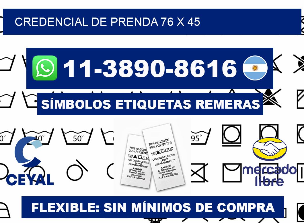 Credencial de prenda 76 x 45
