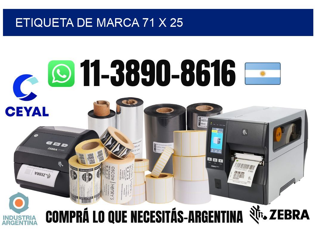 Etiqueta de marca 71 x 25