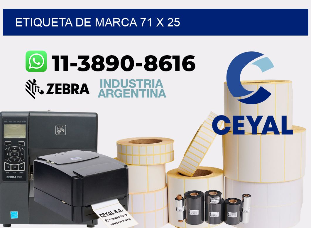 Etiqueta de marca 71 x 25