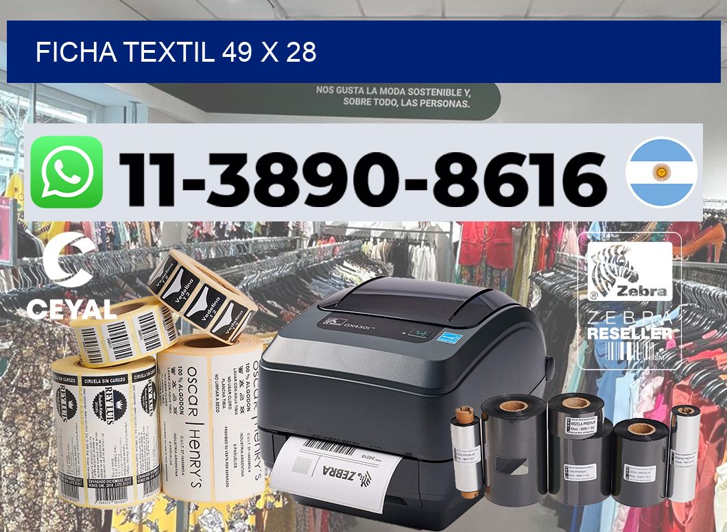 Ficha textil 49 x 28