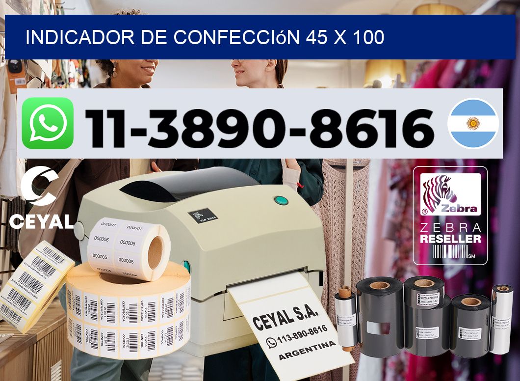 Indicador de confección 45 x 100