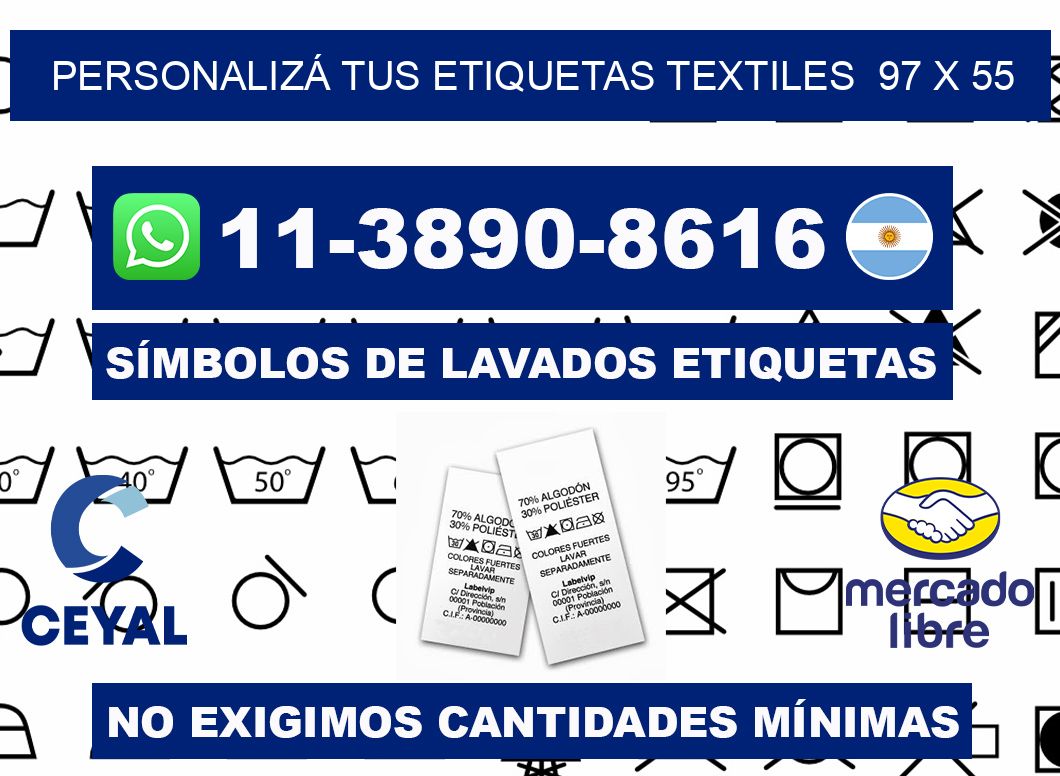 PERSONALIZÁ TUS ETIQUETAS TEXTILES  97 x 55