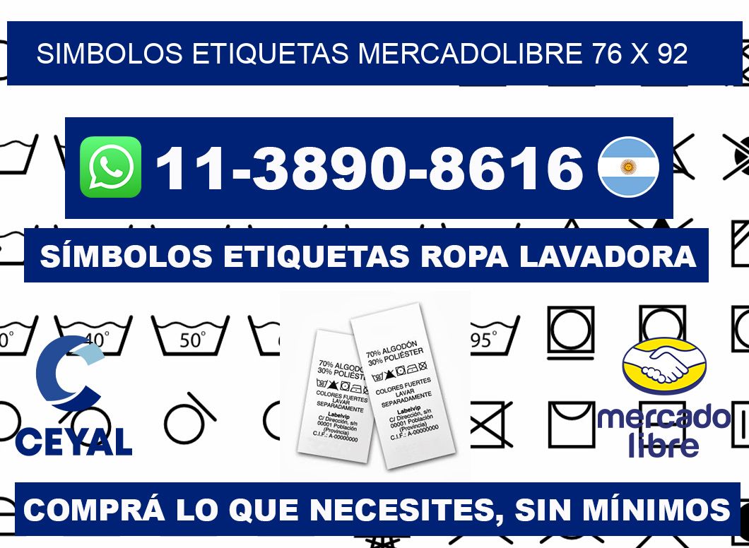 SIMBOLOS ETIQUETAS MERCADOLIBRE 76 x 92