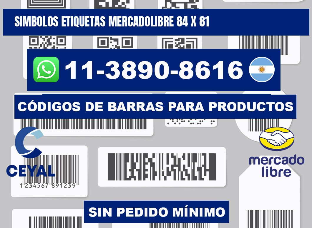 SIMBOLOS ETIQUETAS MERCADOLIBRE 84 x 81