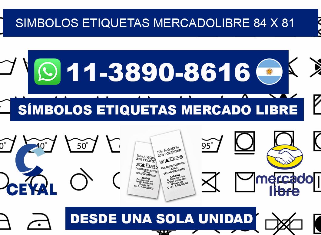SIMBOLOS ETIQUETAS MERCADOLIBRE 84 x 81