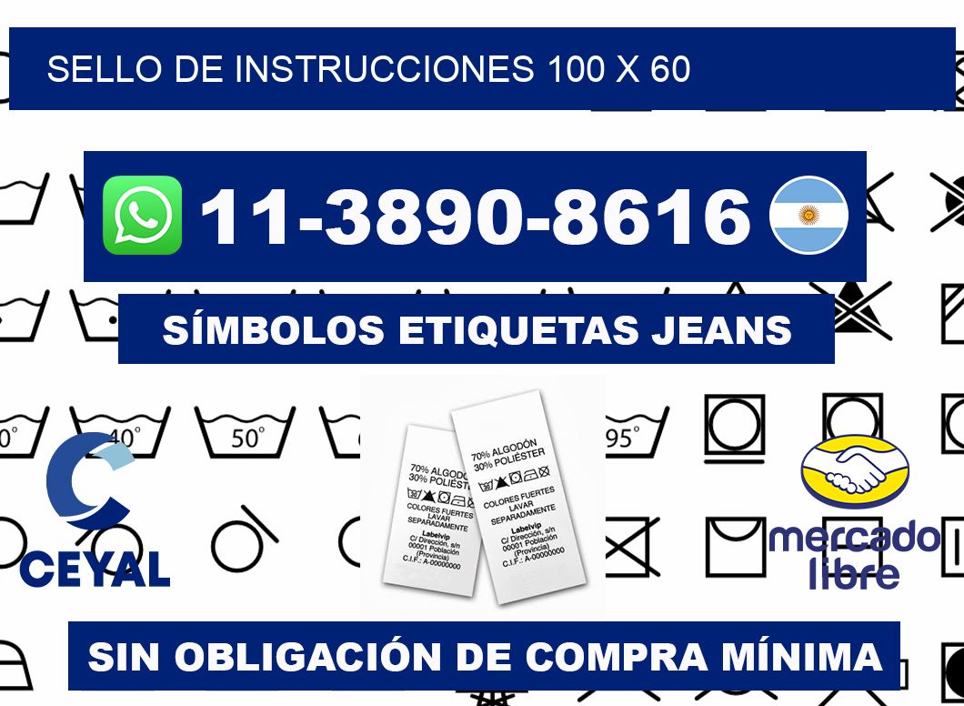 Sello de instrucciones 100 x 60