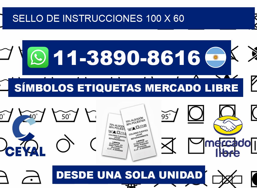 Sello de instrucciones 100 x 60