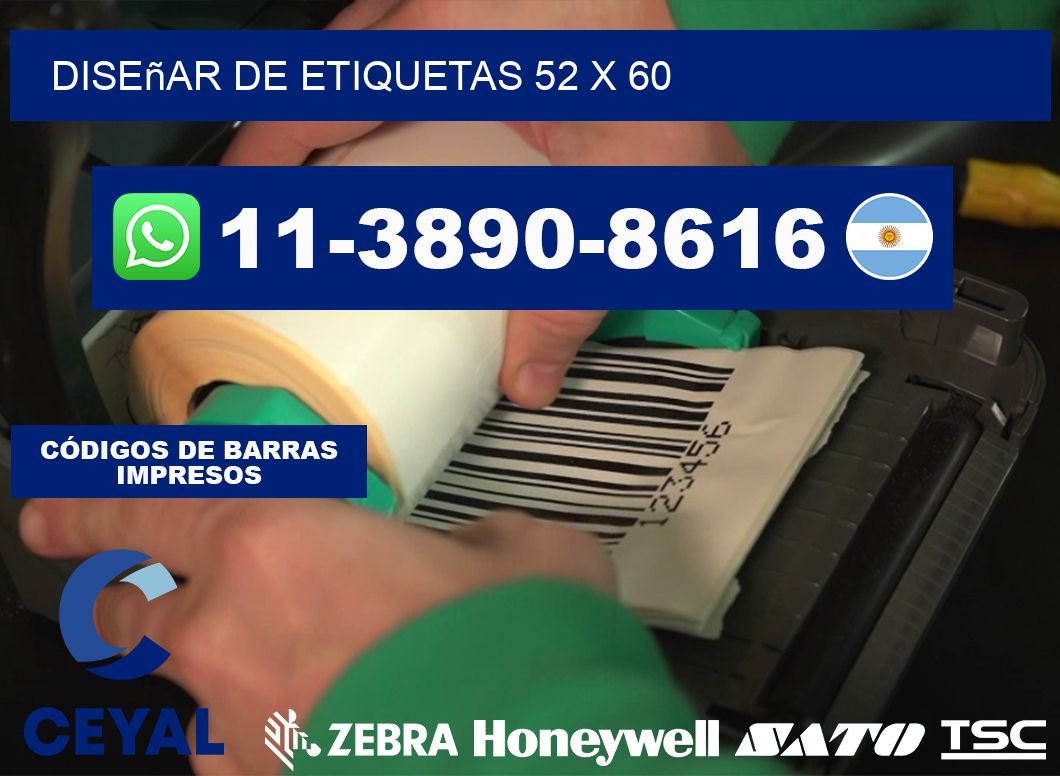diseñar de etiquetas 52 x 60