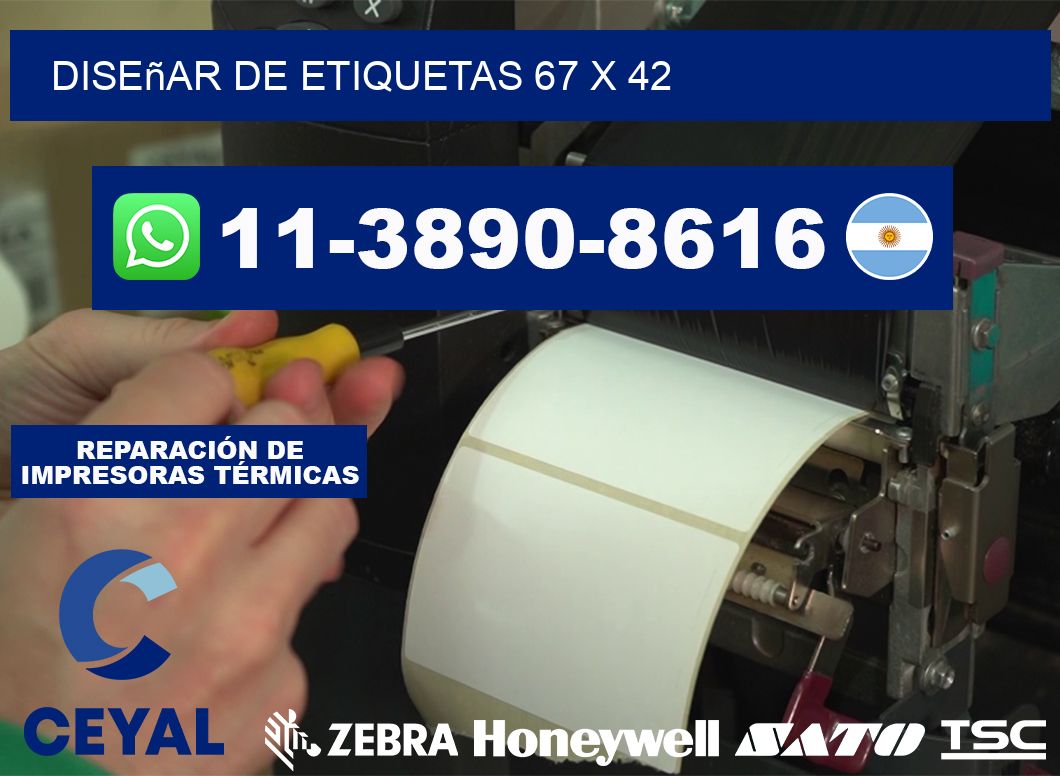 diseñar de etiquetas 67 x 42