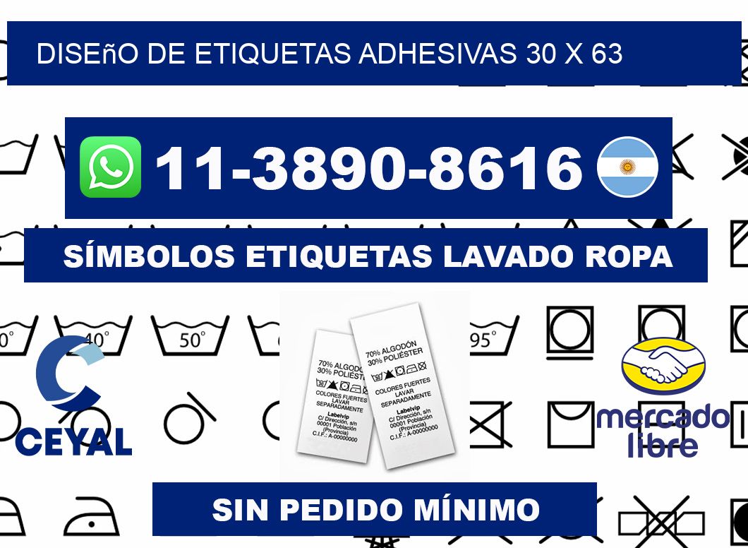 diseño de etiquetas adhesivas 30 x 63