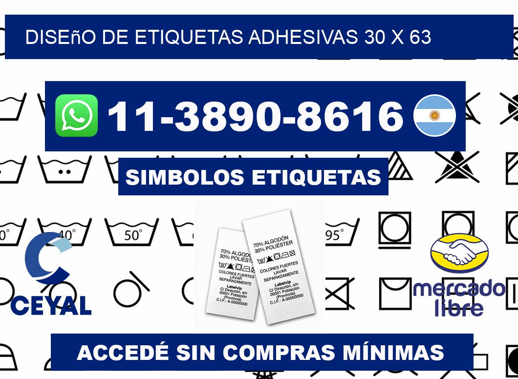 diseño de etiquetas adhesivas 30 x 63