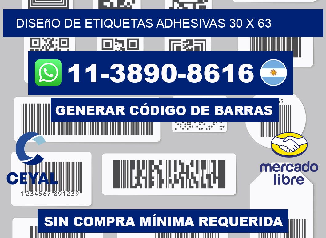 diseño de etiquetas adhesivas 30 x 63