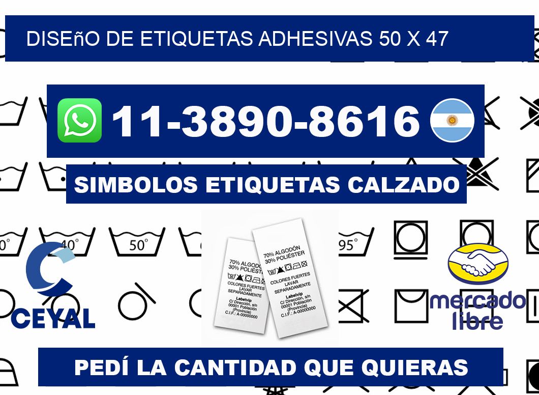 diseño de etiquetas adhesivas 50 x 47