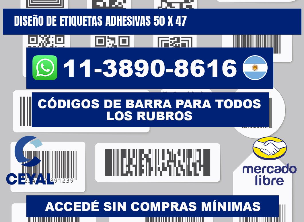 diseño de etiquetas adhesivas 50 x 47