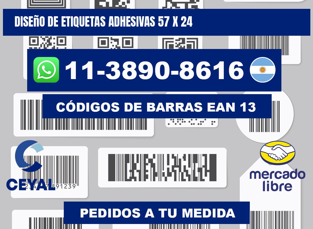 diseño de etiquetas adhesivas 57 x 24