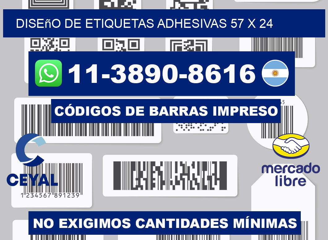 diseño de etiquetas adhesivas 57 x 24