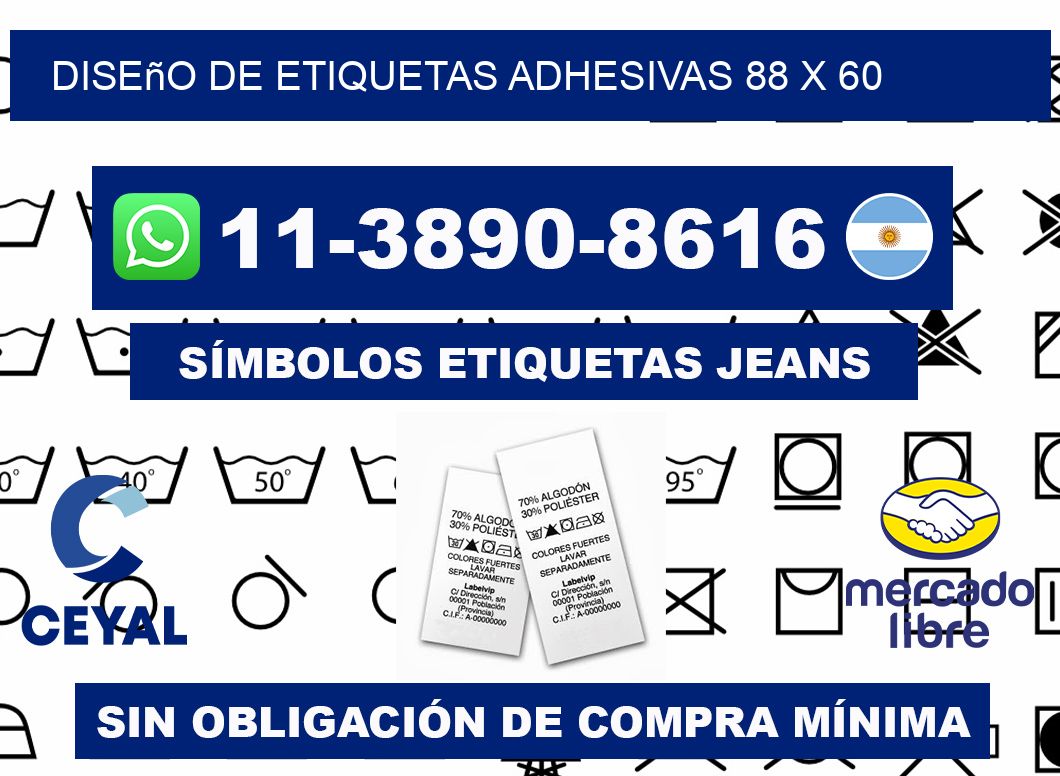 diseño de etiquetas adhesivas 88 x 60