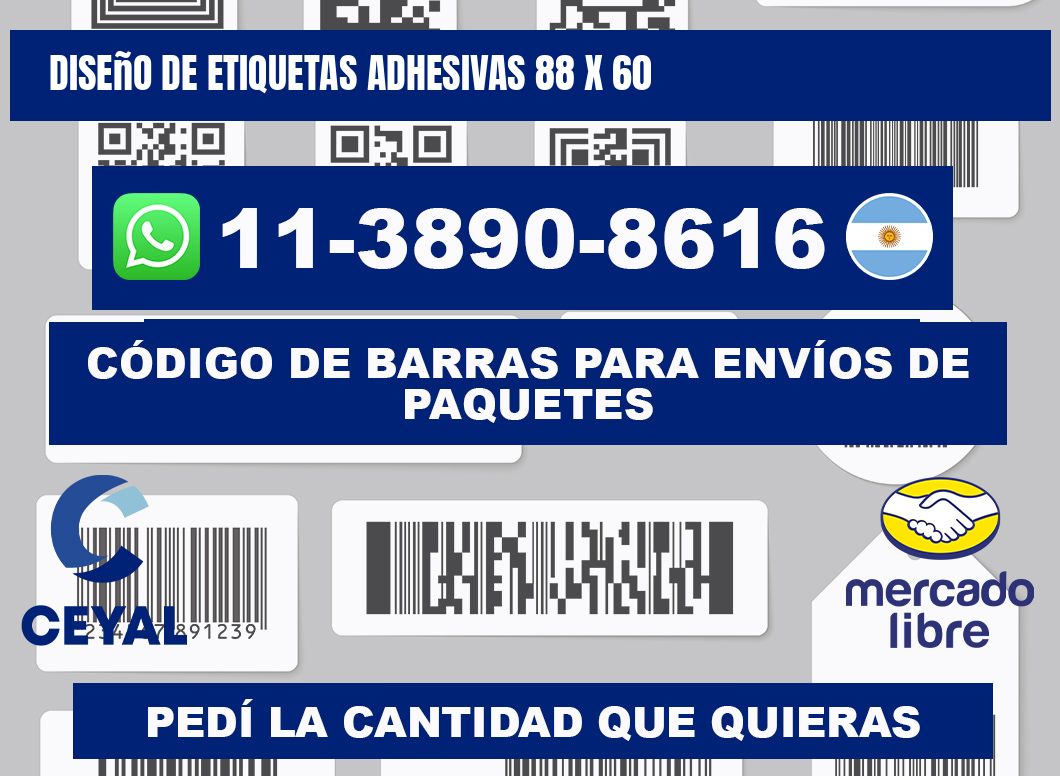 diseño de etiquetas adhesivas 88 x 60
