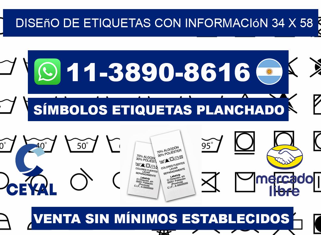 diseño de etiquetas con información 34 x 58