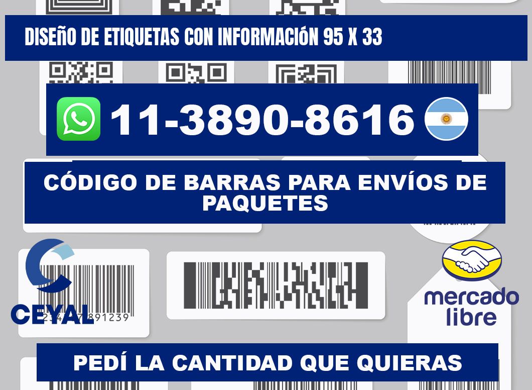 diseño de etiquetas con información 95 x 33