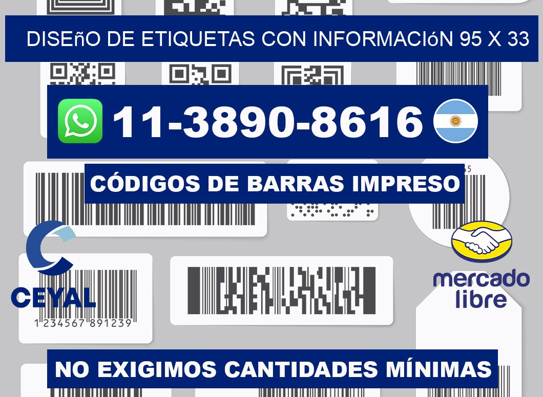 diseño de etiquetas con información 95 x 33