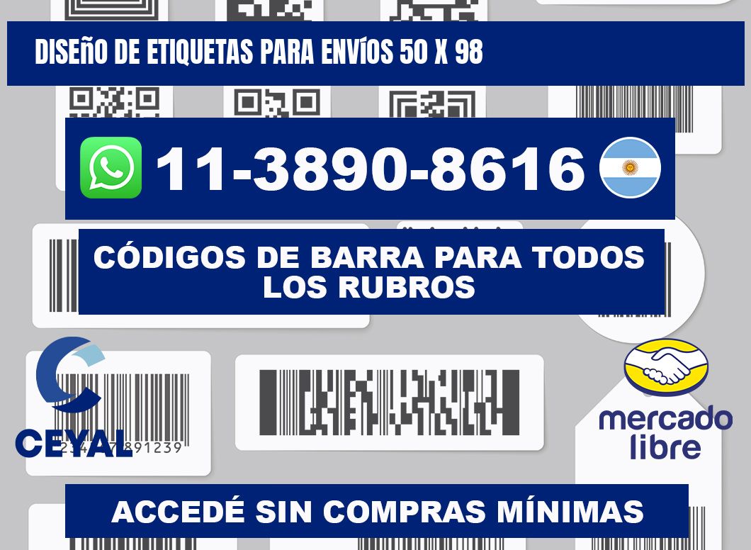 diseño de etiquetas para envíos 50 x 98