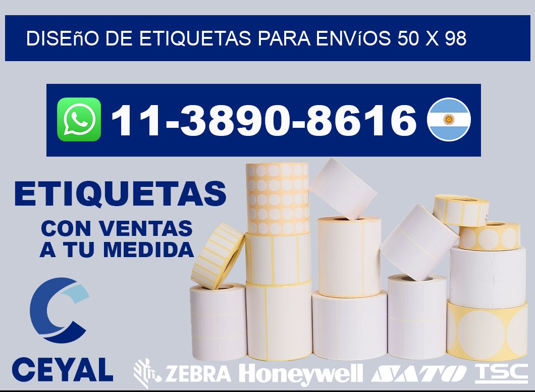 diseño de etiquetas para envíos 50 x 98
