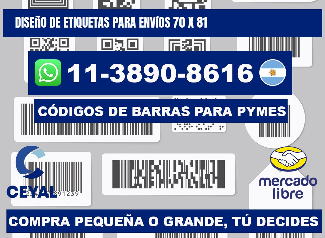diseño de etiquetas para envíos 70 x 81