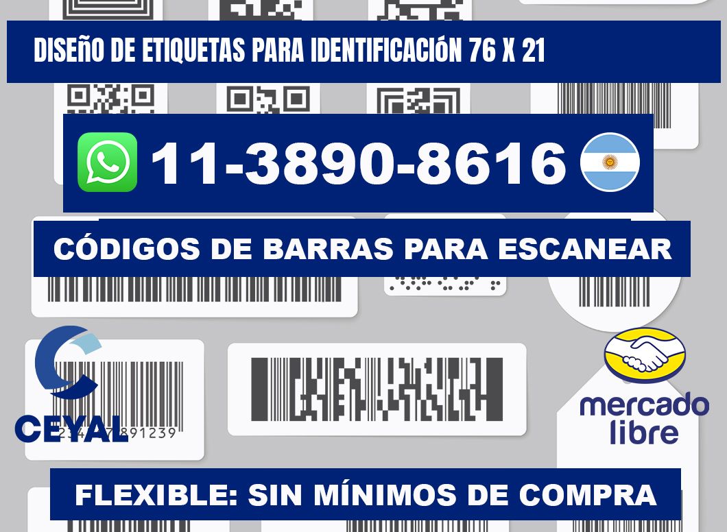 diseño de etiquetas para identificación 76 x 21