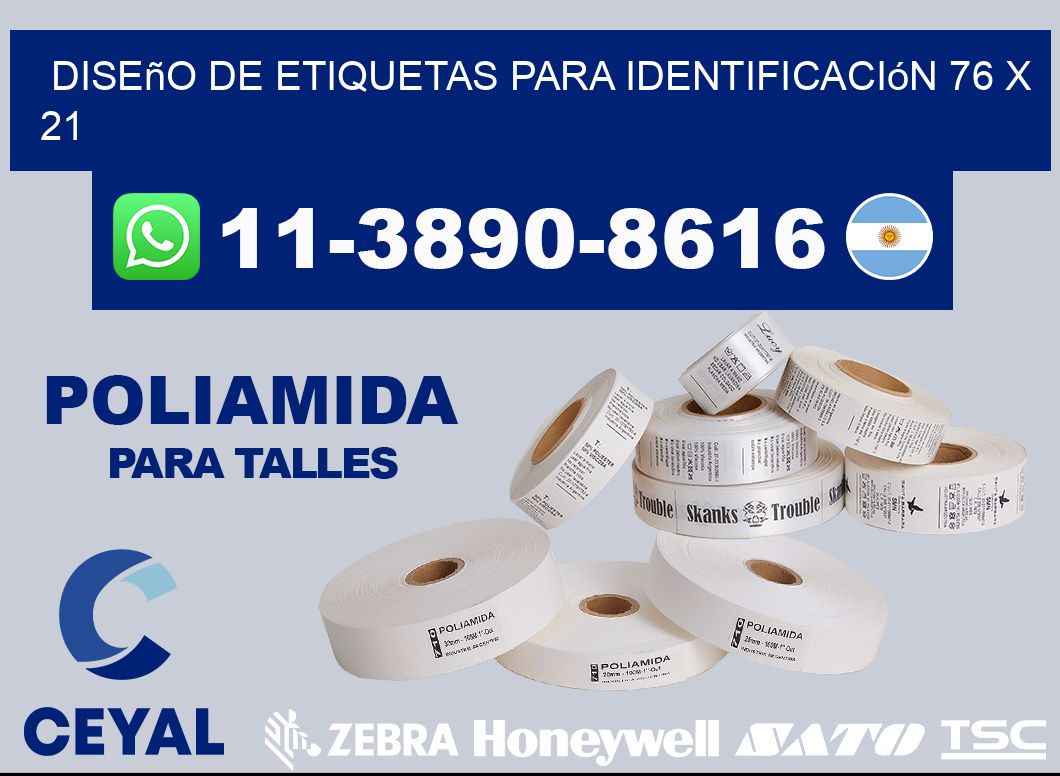diseño de etiquetas para identificación 76 x 21