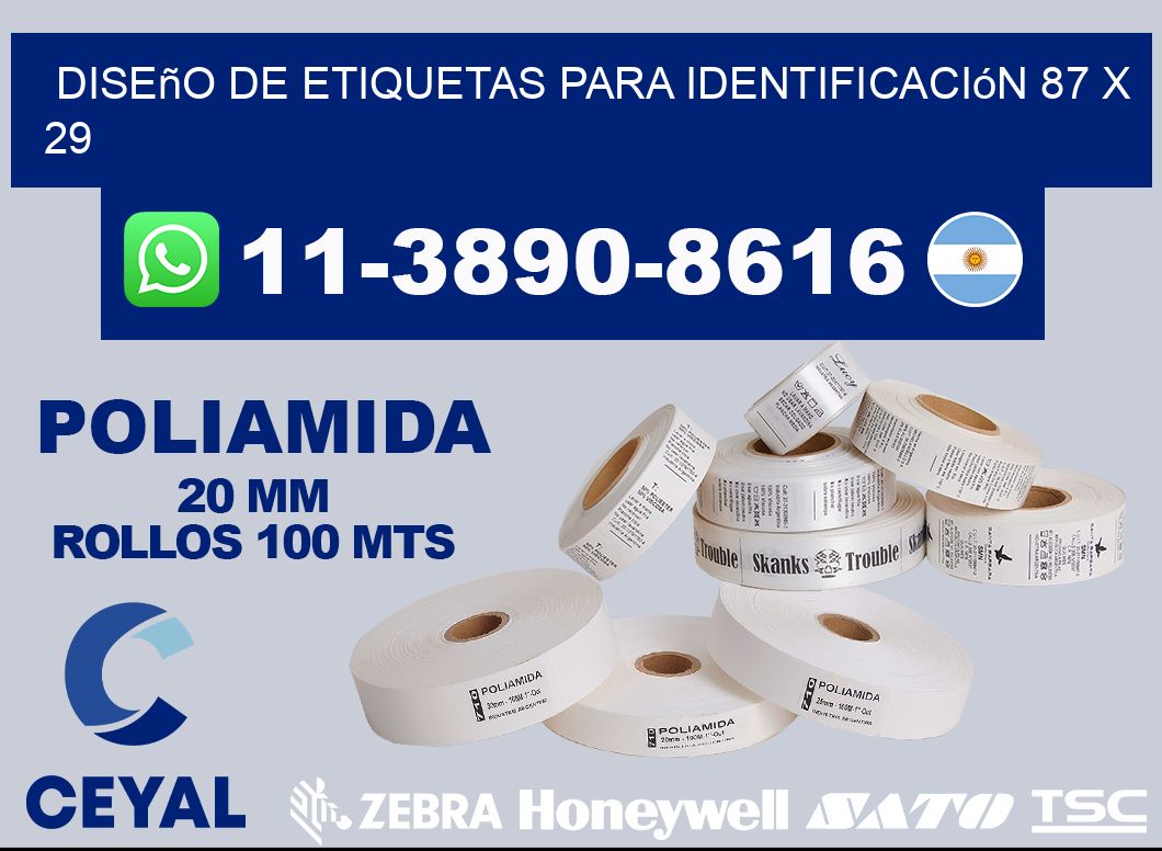 diseño de etiquetas para identificación 87 x 29