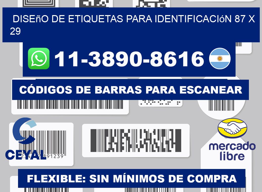 diseño de etiquetas para identificación 87 x 29