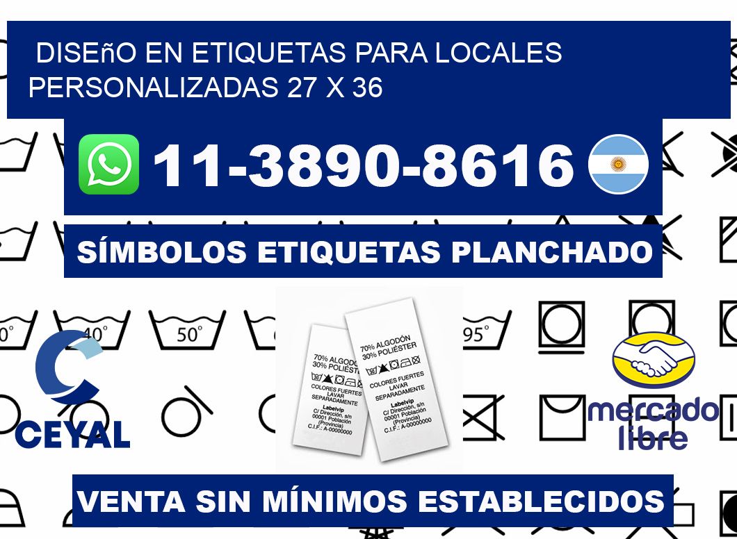 diseño en etiquetas para locales personalizadas 27 x 36