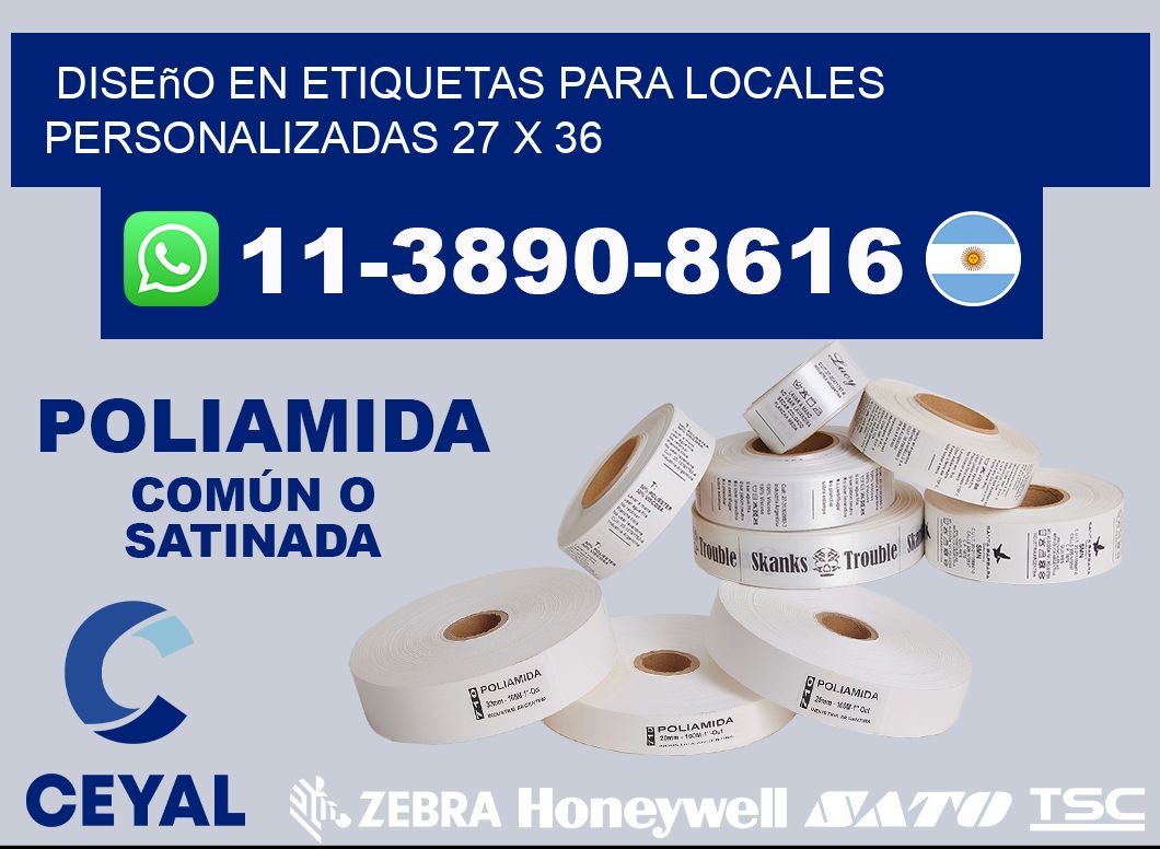 diseño en etiquetas para locales personalizadas 27 x 36