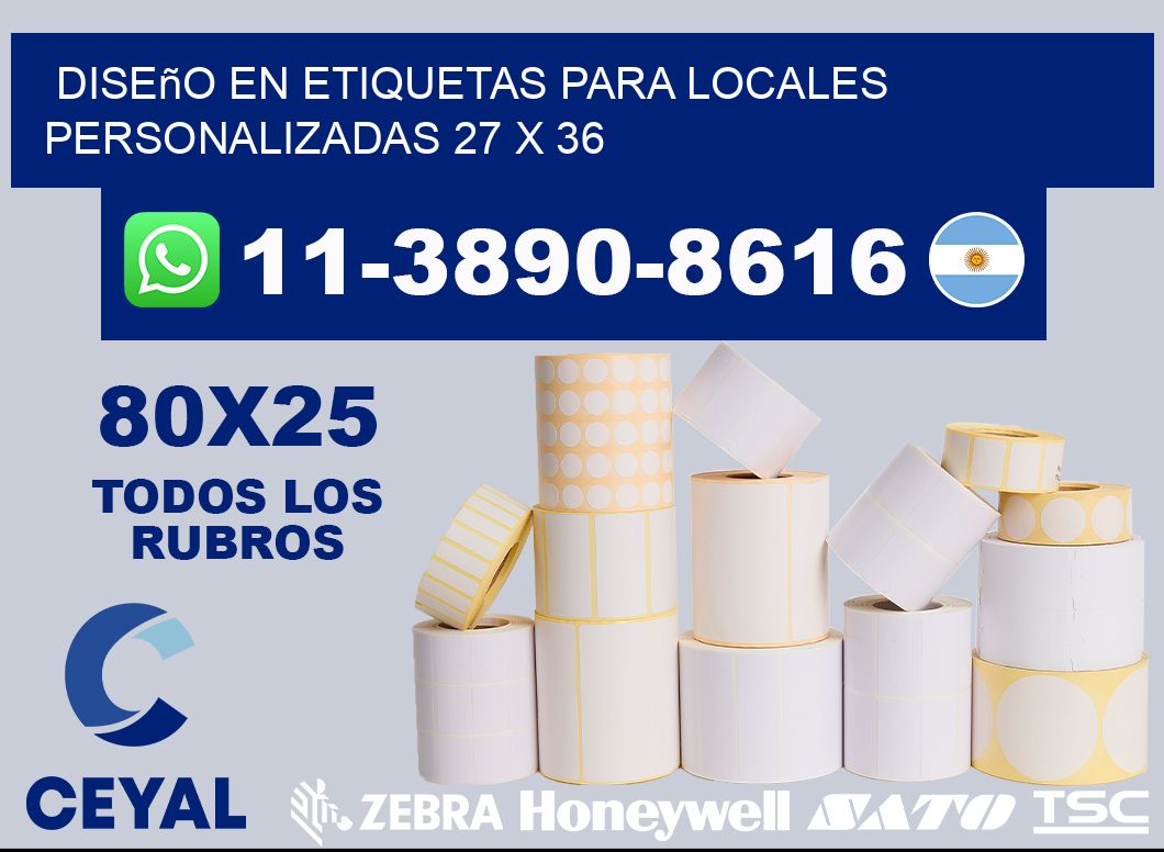 diseño en etiquetas para locales personalizadas 27 x 36