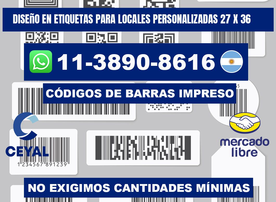 diseño en etiquetas para locales personalizadas 27 x 36