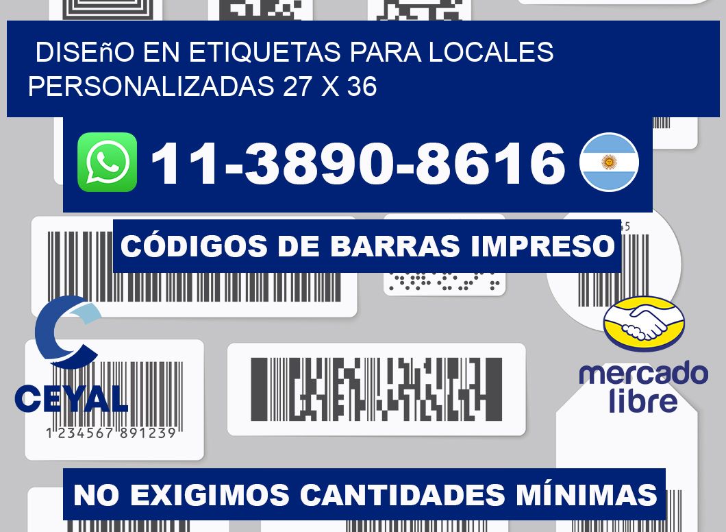 diseño en etiquetas para locales personalizadas 27 x 36