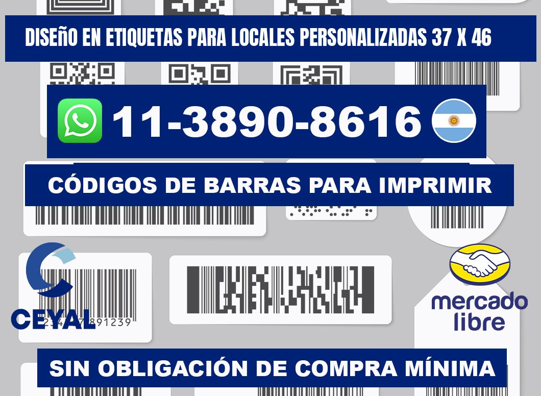 diseño en etiquetas para locales personalizadas 37 x 46
