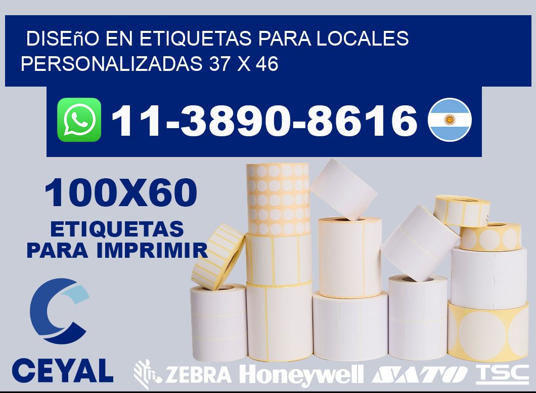 diseño en etiquetas para locales personalizadas 37 x 46