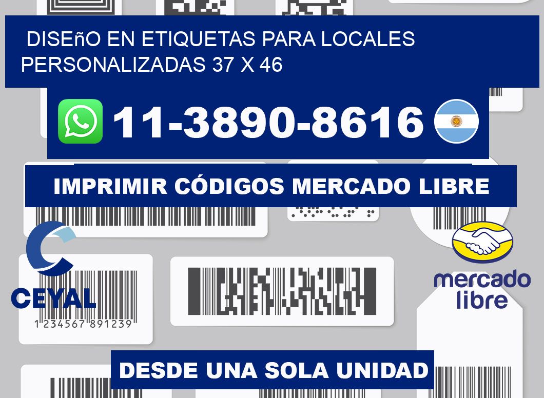diseño en etiquetas para locales personalizadas 37 x 46