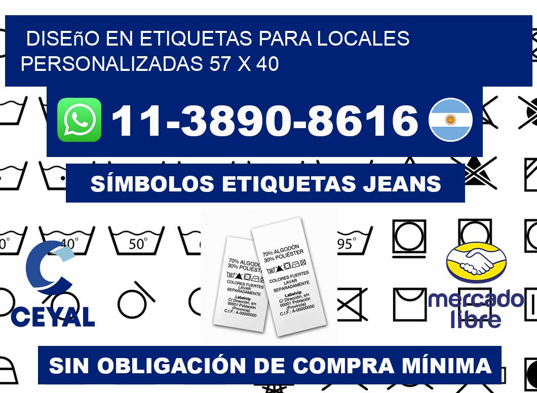 diseño en etiquetas para locales personalizadas 57 x 40