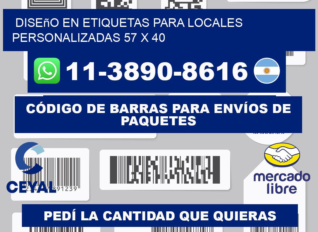 diseño en etiquetas para locales personalizadas 57 x 40
