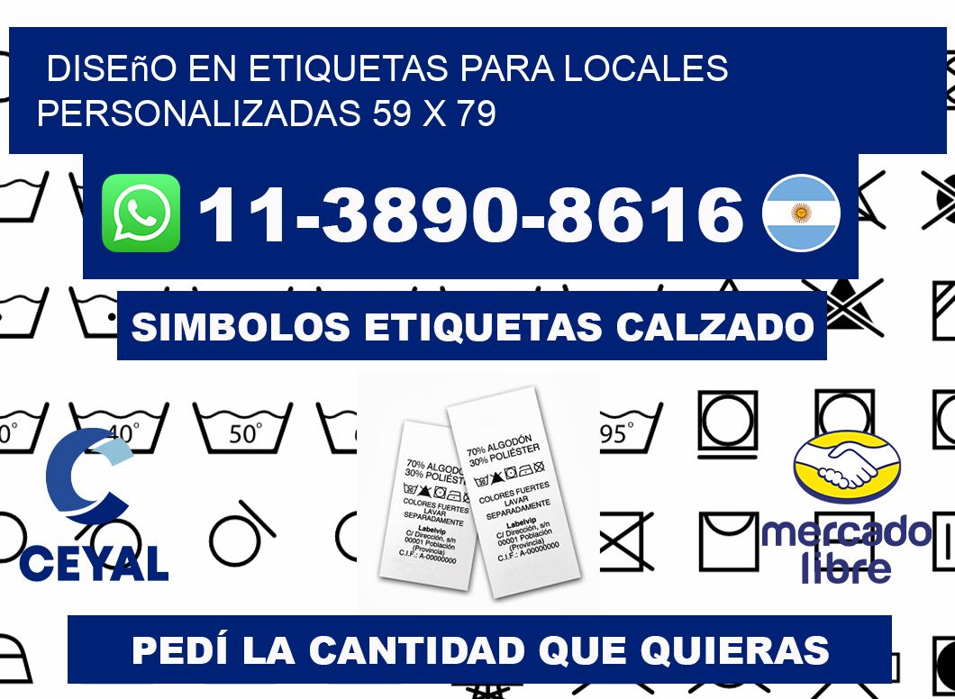 diseño en etiquetas para locales personalizadas 59 x 79