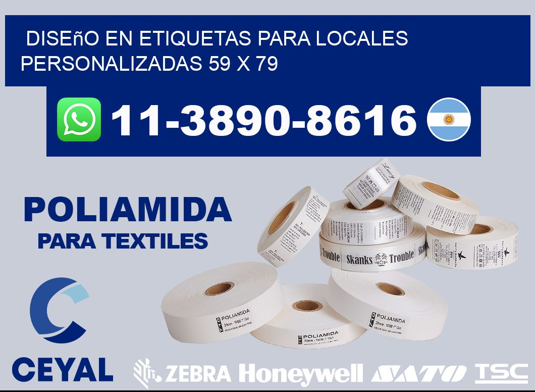 diseño en etiquetas para locales personalizadas 59 x 79