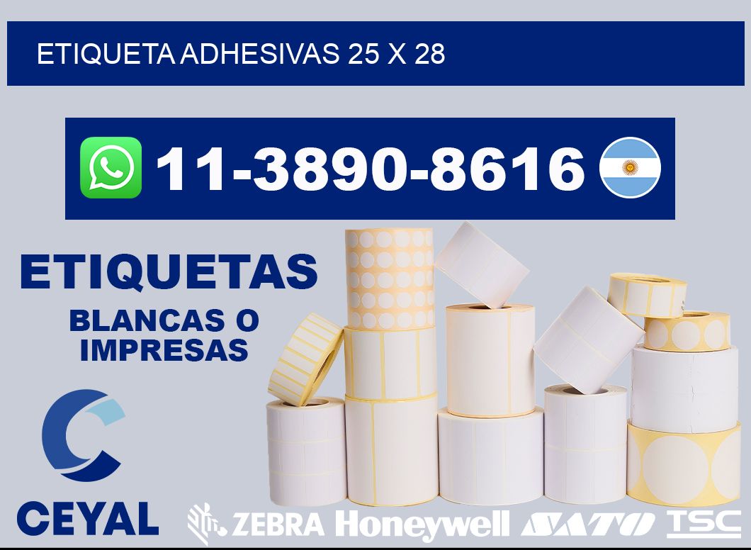 etiqueta adhesivas 25 x 28