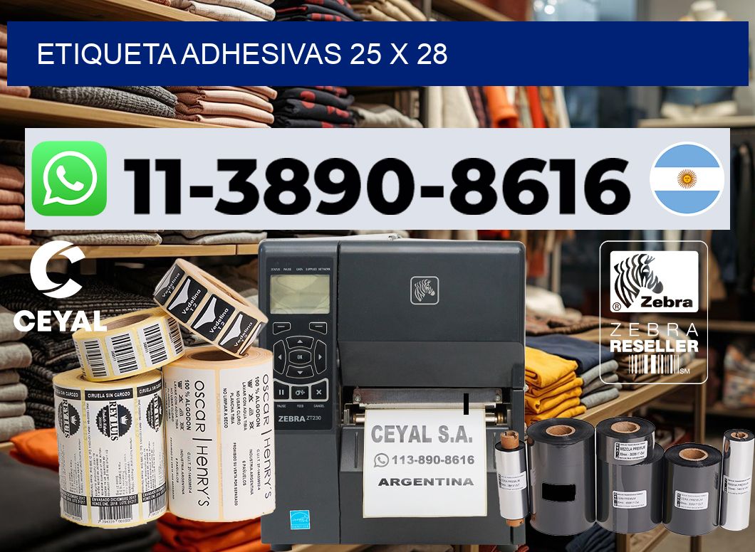 etiqueta adhesivas 25 x 28