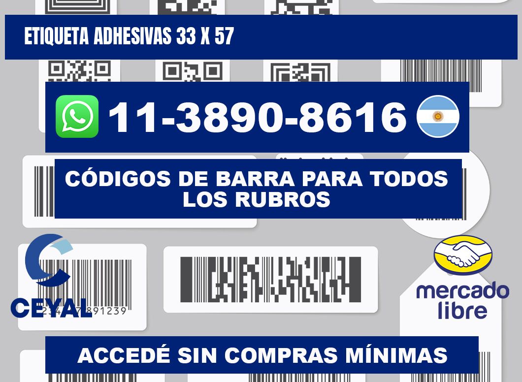 etiqueta adhesivas 33 x 57