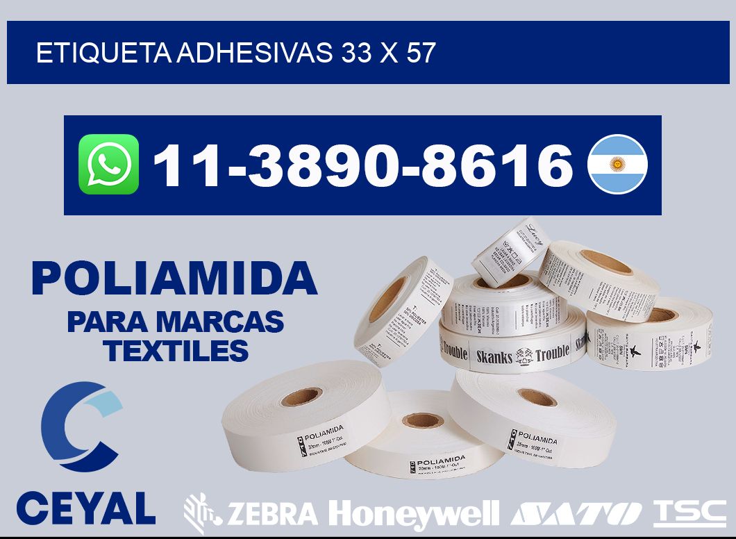 etiqueta adhesivas 33 x 57