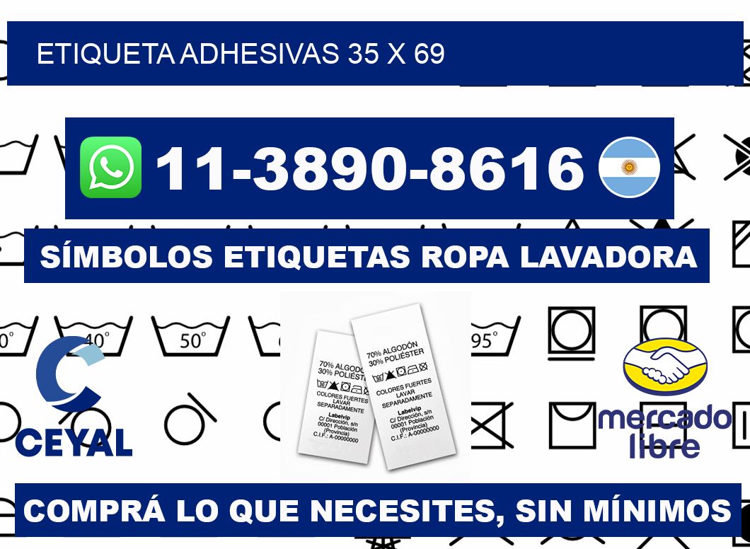 etiqueta adhesivas 35 x 69