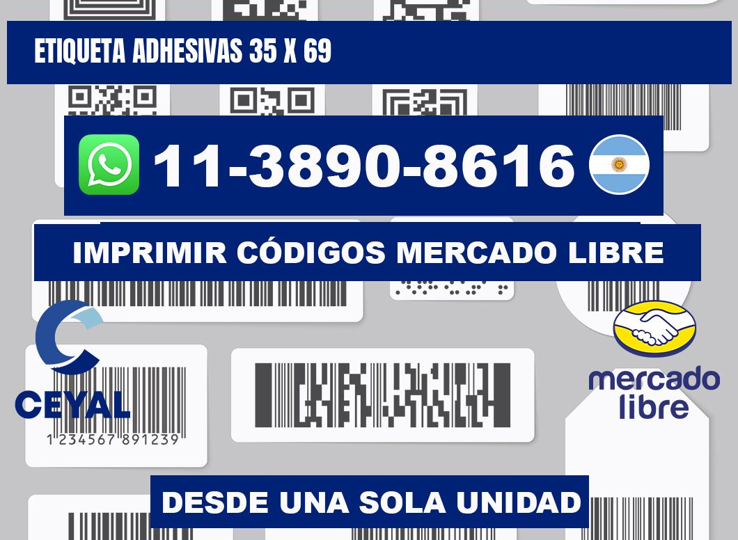etiqueta adhesivas 35 x 69